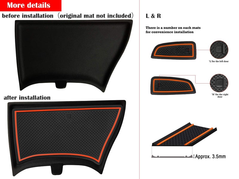 auovo Cup Holder Insert Liner Coaster Anti Dust Mats for Renegade Accessories 2018 2019 2020 2021 2022 2023 Custom Center Console Door Pads 18PCS (White) - Image 3